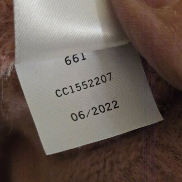 Cece Pink Eyelash Fuzzy Knit Puff Short Sleeve Round Neck Sweater Size L - Picture 6 of 6